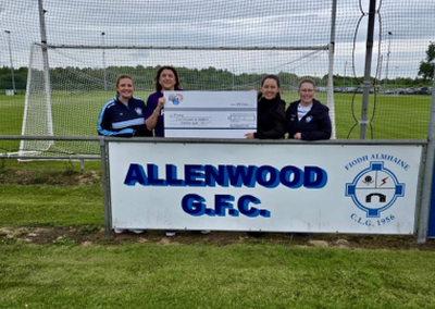 Allenwood GFC walked togteher from Darkness Into Light for Pieta this May raising an incredible €5,652.  Thank you to the entire ccommunity for coming together and supporting Pieta.